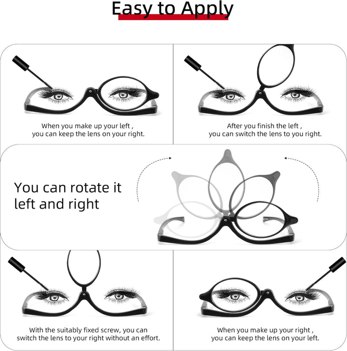 JM 2 pares de anteojos de lectura de maquillaje con lupa abatible para mujeres con bisagra de resorte +2.25 - Quierox - Tienda Online