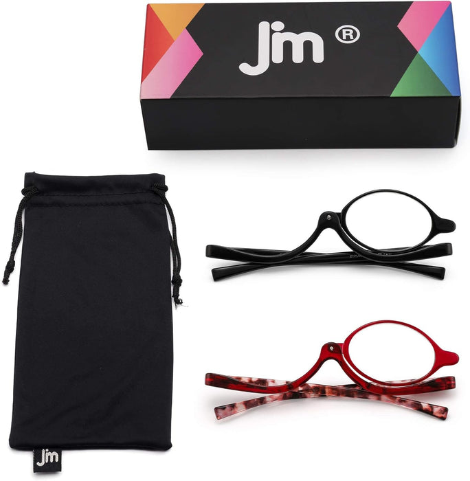 JM 2 pares de anteojos de lectura de maquillaje con lupa abatible para mujeres con bisagra de resorte +2.25 - Quierox - Tienda Online