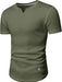 JMIERR - Camiseta muscular de hombre, manga larga, cuello en V, Henley, para gimnasio - Quierox - Tienda Online