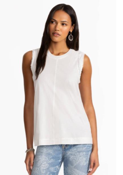 Johnny Was CAMISETA DE CROCHET CON CUELLO REDONDO - Quierox - Tienda Online