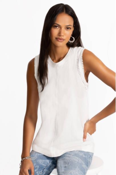 Johnny Was CAMISETA DE CROCHET CON CUELLO REDONDO - Quierox - Tienda Online