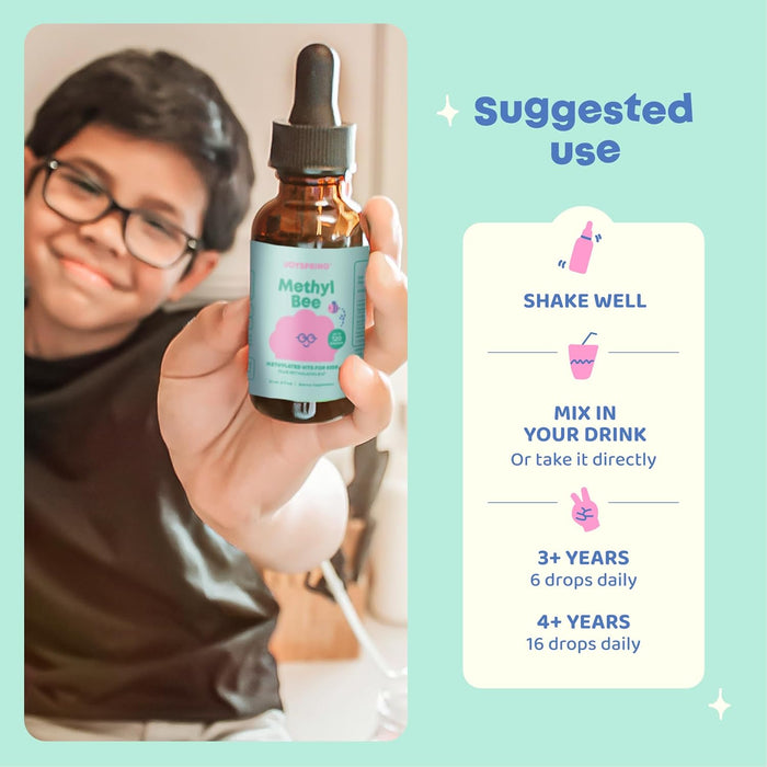 JoySpring Metilfolato 5 - MTHF + Vitamina B12 en gotas para niños - Quierox - Tienda Online