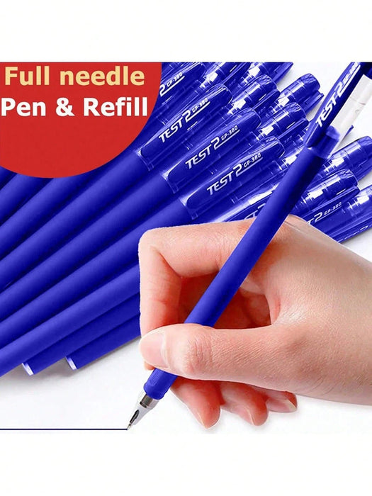 Juego de 10 bolígrafos azules mate (0,5 mm) para oficina y papelería. Tinta a base de agua. Ideal para firmar en la escuela. - Quierox - Tienda Online