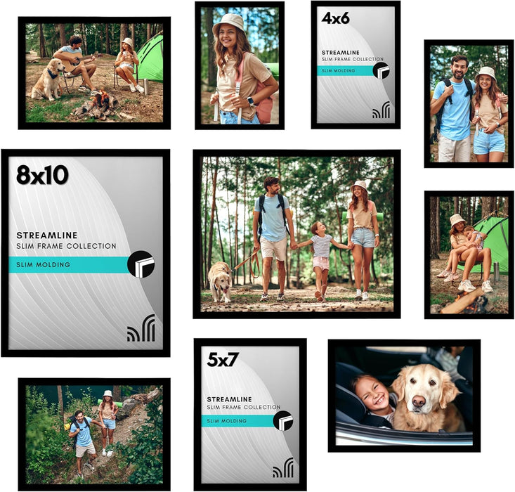 Juego de 10 marcos Americanflat para fotos con vidrio irrompible - Quierox - Tienda Online