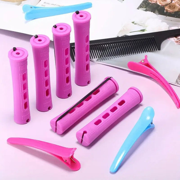 Juego de 10 varillas profesionales para permanente de cabello con tapas - Quierox - Tienda Online