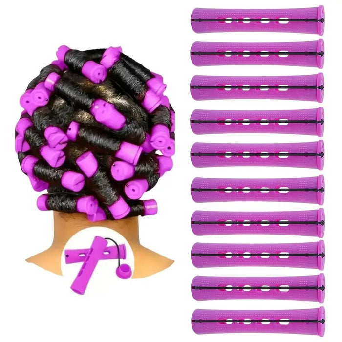 Juego de 10 varillas profesionales para permanente de cabello con tapas - Quierox - Tienda Online