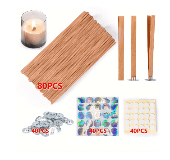 Juego de 100 mechas de madera para velas, para hacer velas de 13 x 1,27 cm, - Quierox - Tienda Online