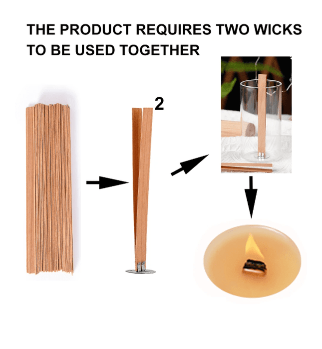 Juego de 100 mechas de madera para velas, para hacer velas de 13 x 1,27 cm, - Quierox - Tienda Online