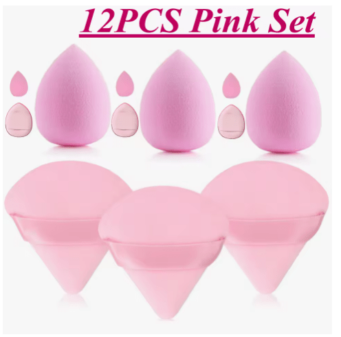 Juego de 12 esponjas de maquillaje, esponjas portátiles, aplicador cosmético para polvos - Quierox - Tienda Online