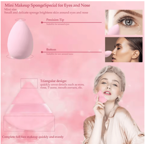 Juego de 12 esponjas de maquillaje, esponjas portátiles, aplicador cosmético para polvos - Quierox - Tienda Online