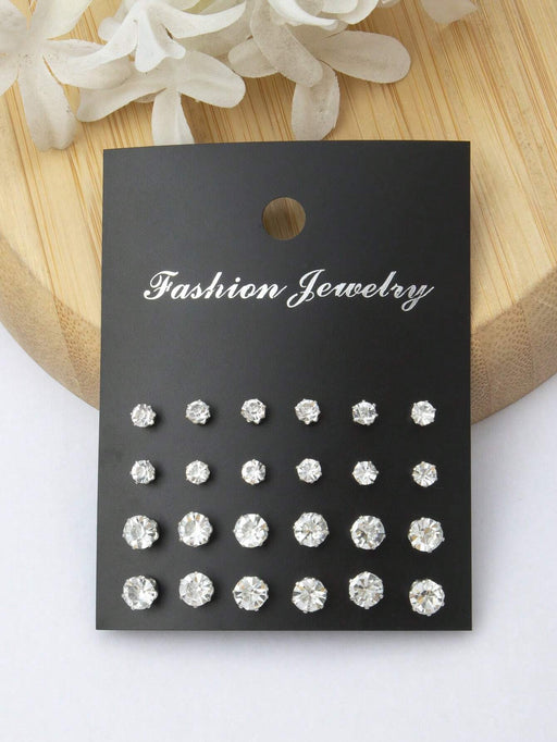 Juego de 12 pares de pendientes de estilo minimalista - Quierox - Tienda Online