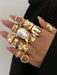Juego de 12 piezas de anillos metálicos texturados de múltiples capas - Quierox - Tienda Online