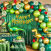Juego de 143 globos de cumpleaños con temática de dinosaurios, bomba de inflado, cortina de flecos de papel de aluminio verde - Quierox - Tienda Online