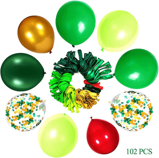 Juego de 143 globos de cumpleaños con temática de dinosaurios, bomba de inflado, cortina de flecos de papel de aluminio verde - Quierox - Tienda Online