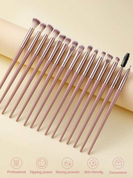 Juego de 15 brochas de maquillaje, sintéticas de alta calidad para difuminar sombras de ojos - Quierox - Tienda Online