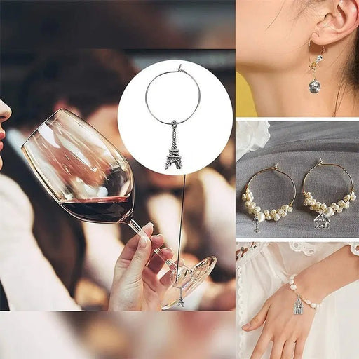 Juego de 16 Piezas de Dijes para Vasos Inspirados en Viajes - Colgantes de Aleación - Quierox - Tienda Online