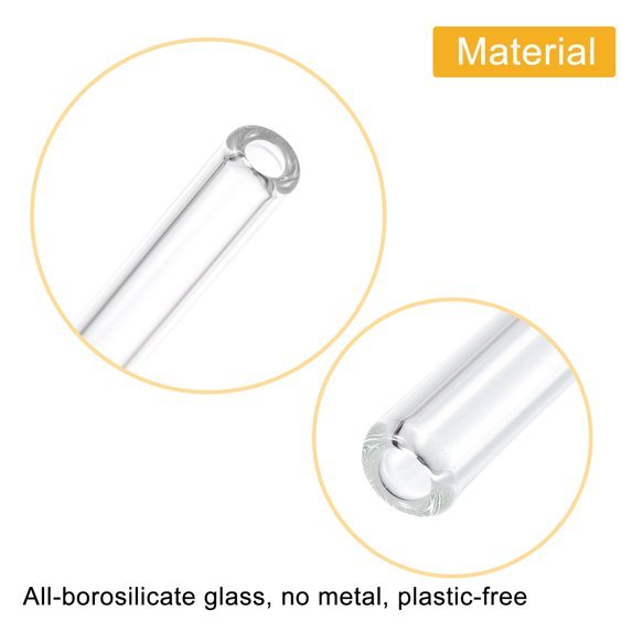 Juego de 2 pajitas de vidrio transparente con cepillo de limpieza - Quierox - Tienda Online