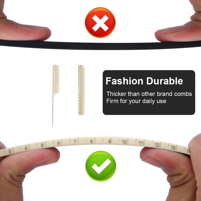 Juego de 2 peines de fibra de carbono, peine de peluquería antiestático, resistente al calor - Quierox - Tienda Online