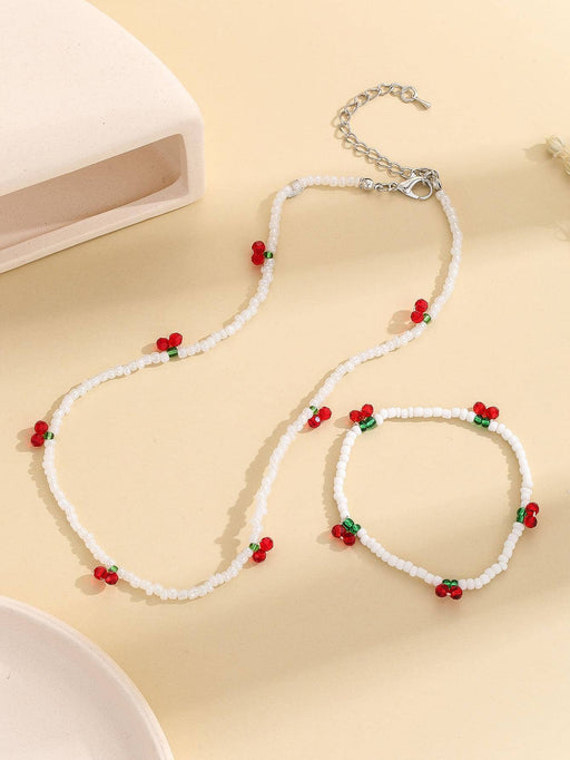 Juego de 2 piezas de joyería decorativa con diseño de cerezas para mujer - Quierox - Tienda Online