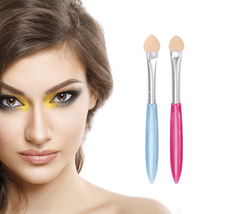 Juego de 2 pinceles portátiles para maquillaje, sombras de ojos, delineadores, esponjas. - Quierox - Tienda Online