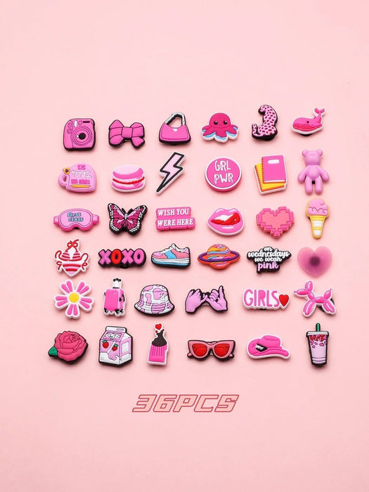 Juego de 20 adornos rosas para zapatos de San Valentín, ideales para zuecos - Quierox - Tienda Online