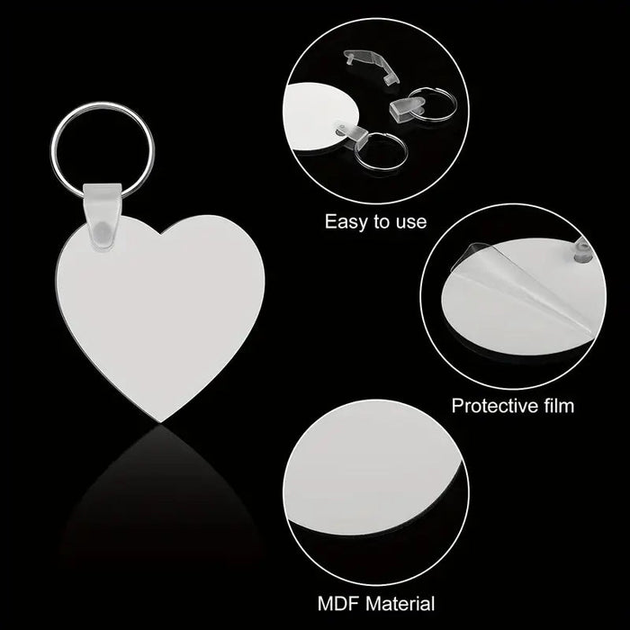 Juego de 20 llaveros de madera personalizables para sublimación DIY: llaveros con hebilla de aro - Quierox - Tienda Online