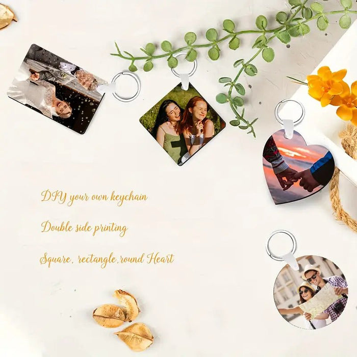 Juego de 20 llaveros de madera personalizables para sublimación DIY: llaveros con hebilla de aro - Quierox - Tienda Online