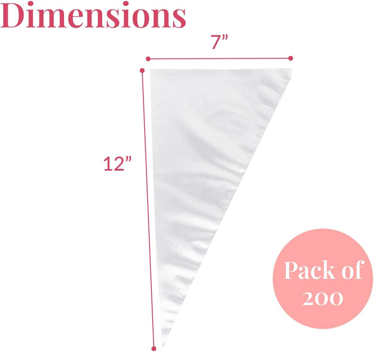 Juego de 200 bolsas antiestallido para glaseado, duraderas para pastelería y galletas - Quierox - Tienda Online