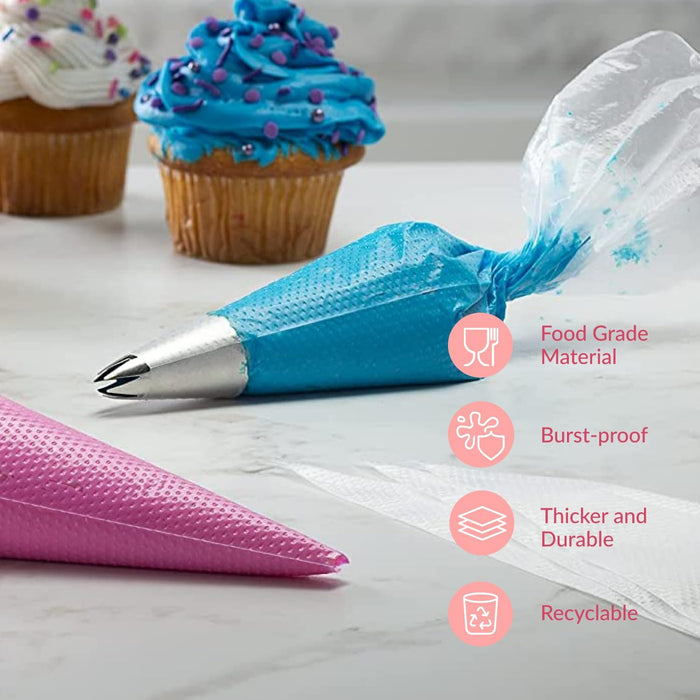 Juego de 200 bolsas antiestallido para glaseado, duraderas para pastelería y galletas - Quierox - Tienda Online