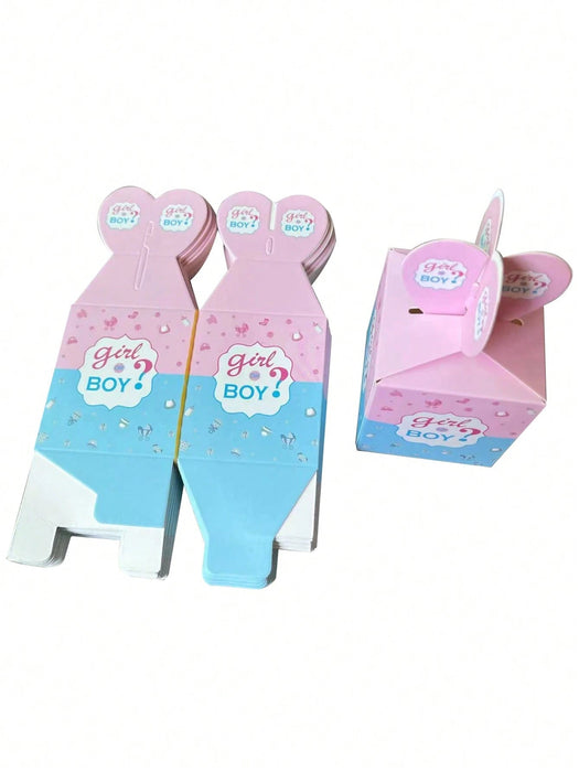 Juego de 24 cajas para revelar el género del bebé, para niño o niña, decoración de mesa - Quierox - Tienda Online