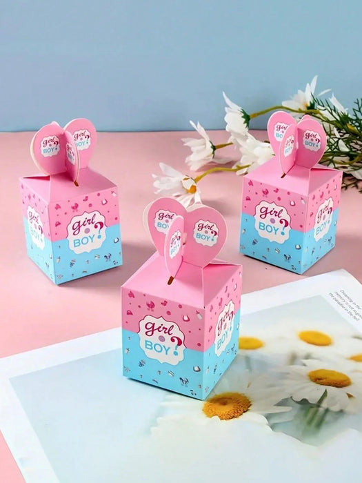 Juego de 24 cajas para revelar el género del bebé, para niño o niña, decoración de mesa - Quierox - Tienda Online