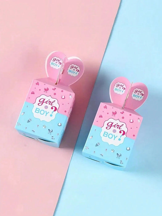 Juego de 24 cajas para revelar el género del bebé, para niño o niña, decoración de mesa - Quierox - Tienda Online