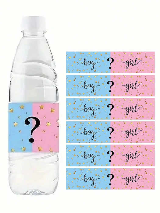Juego de 24 pegatinas para fiesta de revelación de género, etiquetas para botellas - Quierox - Tienda Online