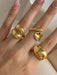 Juego de 3 anillos anchos de metal, de estilo retro, con un diseño asimétrico - Quierox - Tienda Online