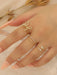 Juego de 3 anillos de moda con circonita, con patrón geométrico, de mujeres - Quierox - Tienda Online