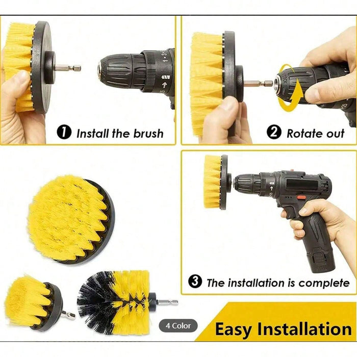 Juego de 3 cepillos para taladro, kit de herramientas de limpieza Power Scrubber Wash - Quierox - Tienda Online