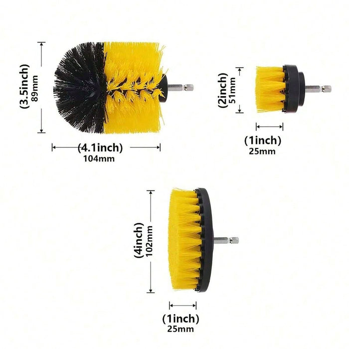 Juego de 3 cepillos para taladro, kit de herramientas de limpieza Power Scrubber Wash - Quierox - Tienda Online