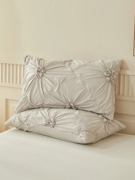 Juego de 3 funda nórdica de gasa, diseño floral fruncido y fundas de almohada - Quierox - Tienda Online