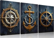 Juego de 3 impresiones de arte de pared náutico para habitación - Quierox - Tienda Online