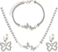 Juego de 3 piezas de collar, pulsera y pendientes colgantes de mariposa de plateado - Quierox - Tienda Online