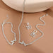 Juego de 3 piezas de collar, pulsera y pendientes colgantes de mariposa de plateado - Quierox - Tienda Online