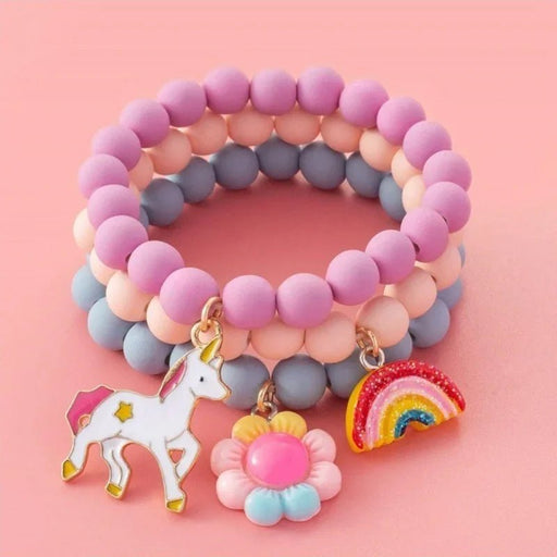 Juego de 3 pulseras de la amistad con diseño de caballo arcoíris para niñas - Quierox - Tienda Online