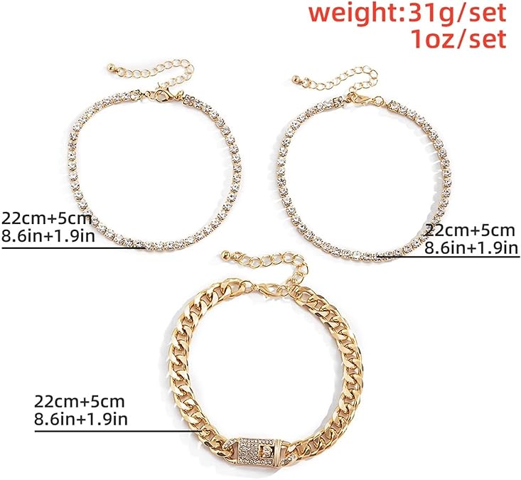 Juego de 3 Tobillera para mujer - Quierox - Tienda Online