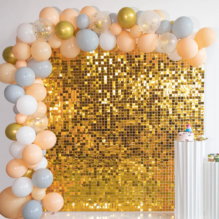 Juego de 36 paneles de fondo de pared de lentejuelas doradas brillantes - Quierox - Tienda Online