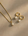 Juego de 3pcs de collar y pendientes con perlas en forma de lágrima - Quierox - Tienda Online