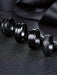 Juego de 4 anillos con diseño en relieve negro - Quierox - Tienda Online