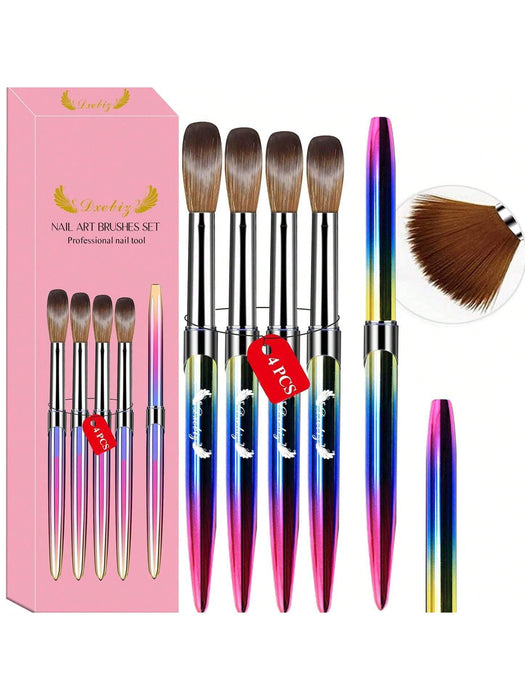 Juego De 4 Brochas Para Uñas Acrílicas, Apto Para Cepillo De Polvo Acrílico - Quierox - Tienda Online
