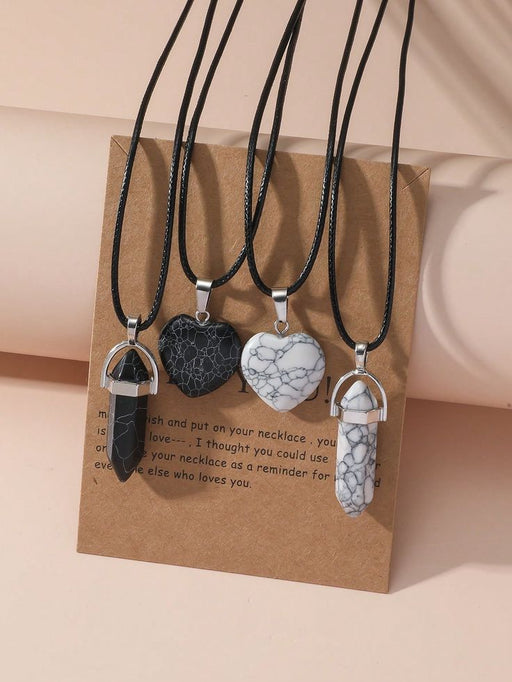 Juego de 4 Collares para Parejas con Piedra del Amor - Quierox - Tienda Online