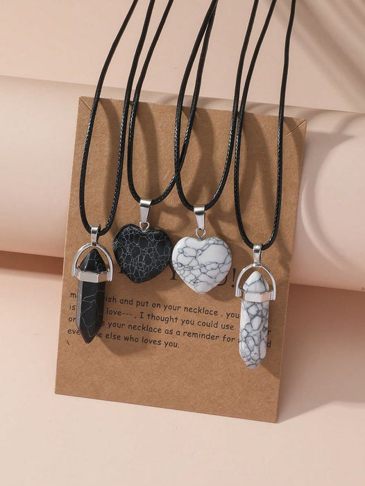 Juego de 4 Collares para Parejas con Piedra del Amor - Quierox - Tienda Online