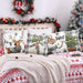 Juego de 4 fundas de cojín en gris y blanco con copos de nieve y ciervo 45 x 45 cm - Quierox - Tienda Online